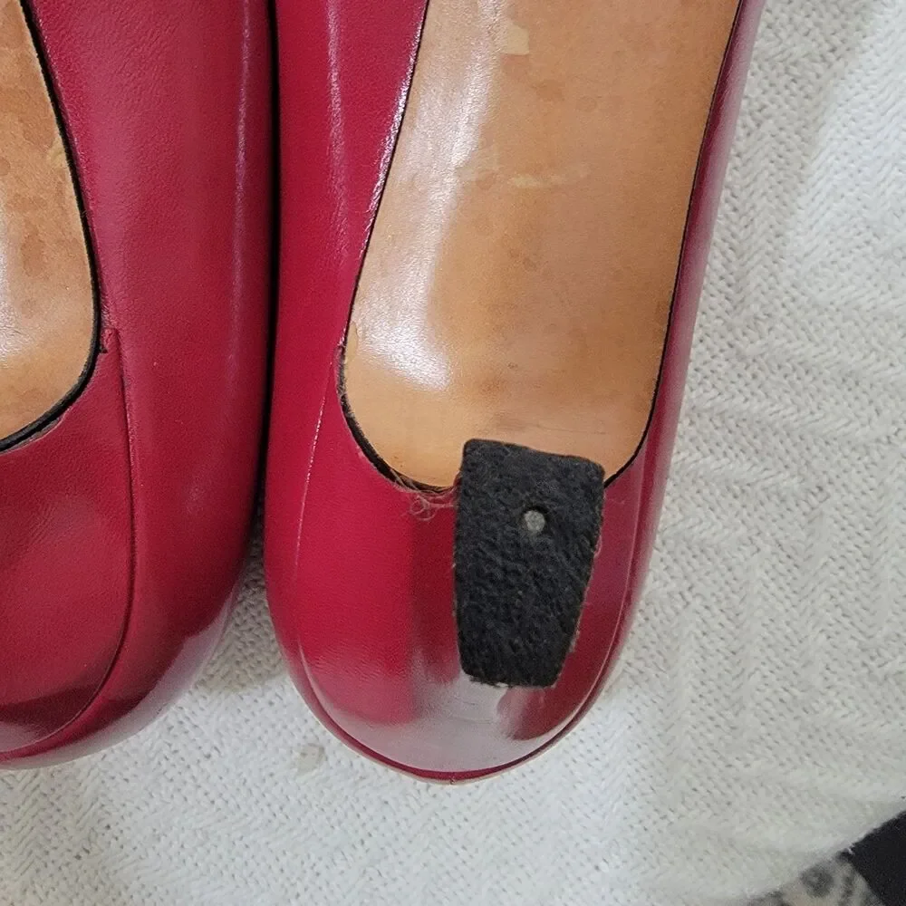 Vintage Evan Picone Red‎ Leather Pumps Made In Spain Size 10